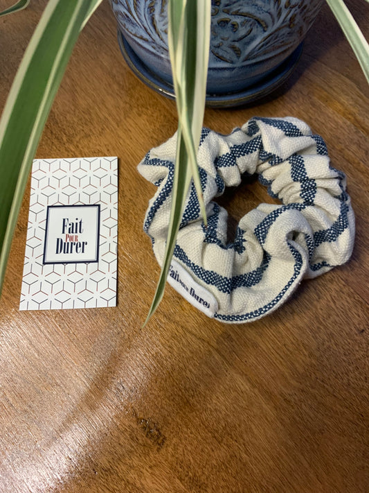 Choux à cheveux - BEIGE ET BLEU À RAYURE