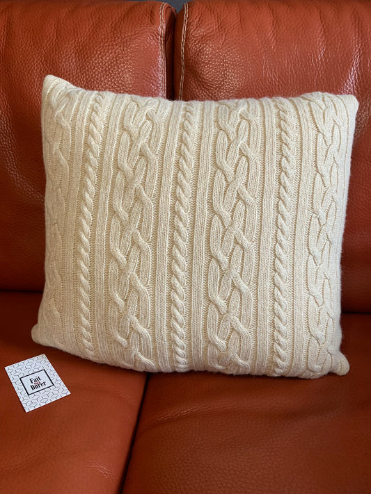 Coussin de tricot - BEIGE 18x18